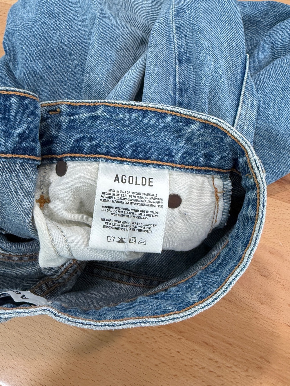 Agolde Vana Fold Jean Weightless in Mantra Medium Wash NWOT Size 25 - Picture 8 of 9